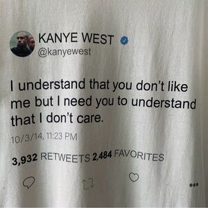Kanye West Tweet Graphic White T-Shirt